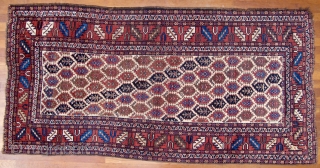 A LURI rug.  Caucasian-style border and a field of spiked botehs with interior plant motifs.  40” x 80” (102 cm x 203 cm).  Good pile, no low areas. Good  ...