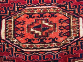 Antique 1850 Tekke torba with two large distinctive Salor guls in great condition and all natural dyes. It is a collectable rare example from around 1850. Excellent weaving, no warp depression. An  ...