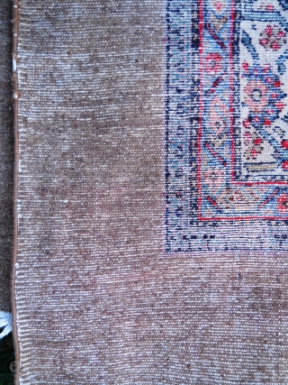 12 x 19.4 - reduced in length.  Loaded with Birds, Animals, Cypress Trees and wear.  9" camel band all around carpet.  Sides reovercast, 1" x 4" patch in field,  ...