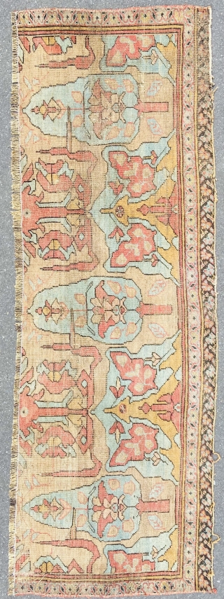 Northwest Persian fragment- probably bakshiash.  About 34” x 97” great design elements. As found.                  