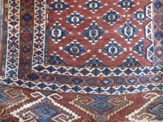 YOMUD TURKOMAN HATCHLI / ENGSI 1870 to 1890
TURKESTAN 1.7m x 1.4m (5ft 7 inches x 4ft 7 inches)
Fabulous wool. Gorgeous dyes.
Contact us for shipping quote.
        