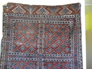 YOMUD TURKOMAN HATCHLI / ENGSI 1870 to 1890
TURKESTAN 1.7m x 1.4m (5ft 7 inches x 4ft 7 inches)
Fabulous wool. Gorgeous dyes.
Contact us for shipping quote.
        