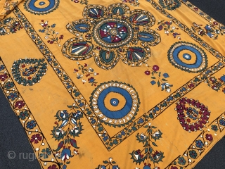 Beautiful Antique Central Asian Suzani. Excellent stitches and natural colours. Good condition. The size is: 180cm X 210cm. Fair price.             