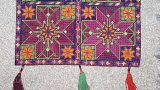 Antique Uzbek cross stitches embroidery. Beautiful colours and stitches. Good condition. The size is: 26cm X 26cm. Offered reasonable price.             