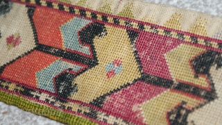 Antique Uzbek cross stitches belt. Excellent colours and stitches. The size is: 113cm X 8cm. offer fair price.               