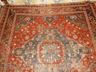 VERY LARGE 7 X 11 FT SOUMAK CARPET WITH SOME WEAR FROM BOYLSTON ASSCOCIATES ANTIQUE CAUCASIAN RUGS - BARGAIN PRICED AT $700 
FREE USA SHIPPING        