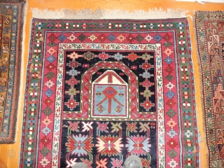 MINT ORIGINAL CONDITION WITH NO REPAIRS - FULL PILE WITH NICE BLACK CORROSION- WEFT  REINFORCED LIKE A TALISH , AND BLUE COTTON SELVEDGES LIKE AN AKSTAFA      