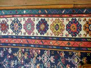 43 x 106 inches 

Caucasian runner with all good dyes                       