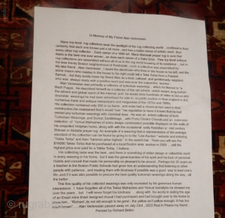 FROM THE COLLECTION OFTHE LATE ALAN VARTERESIAN OF ROSLINDALE , MASS.

ALAN PASSED AWAY ON JULY 23rd, 2023.

HE WAS ONE OF THE MOST CULTURED AND KIND PERSONS I HAVE KNOWN , AND ASSEMBLED  ...