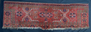 Pair of Ersari Turkmen 'kejebe' wedding trappings just acquired from an old English country house. Both have moth damage and need a very good bath!
Please ask for an image of the other  ...