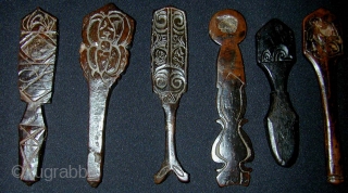 Collection of 22 Carved Wooden Single Candle Holders. Island of Lombok, Indonesia. First quarter 20th c. Sizes vary between 17 and 8 cms.          