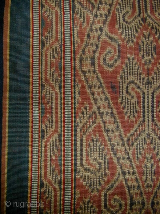 Borneo Woman's Warp-Ikat Skirt (Kain Kebat). Iban people, Sarawak. Early 20th c. Handspun cotton, natural dyes. 106 x 48 cms.             