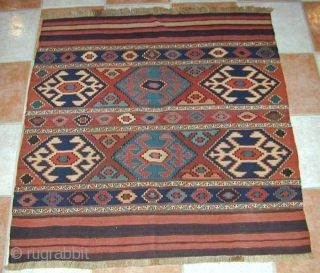 Shahsavan Flatwoven Mafrash Panels. 19th c. Great natural colours & excellent condition. 111 x 104 cms.                 