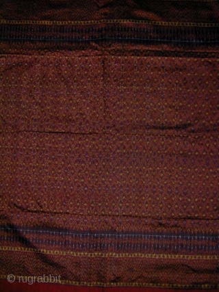 Cambodian Silk Ikat Sampot Hol (Ceremonial Skirt). Circa 1900. 290x89 cms.                      