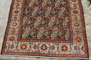 Beautiful Mishan Malayer cm 337x157 or ft 11.0x5.1, end 19th/early 20th century, lovely boteh pattern, good colors & condition, needs smaller restorations.           