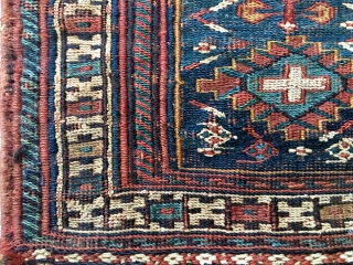 Afshari or Bakhtiari sumack mafrash side panel. Cm 30x55 ca. Probably 1890 if not earlier. This bag travelled a lot in the years, going from collector to collector. i had it long  ...