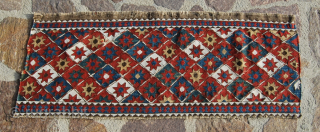 Shahsavan all star mafrash main panel. Cm 41x109. Datable 1880/1900. Great & rare flatweave stars only pattern, the ceiling of the Nomads. One hole right below to report, otherwise in good condition.  ...