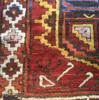 This is a Karacadag rug fragment in the province of Karapinar, Konya country, Central Anatolia, Turkey. Size is cm 50x140. Age is 1810/1820 according to late Sonny Berntsson who saw it in  ...