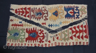 Two Konya/Aksaray kilim fragments. Cm 31x72/32x63. 2nd half 19th c. Great colors. Get one or both. Not expensive.               