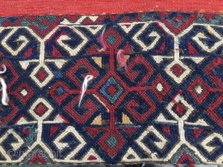 Eastern Anatolia open storage bag/cuval. 1880s. Awesome colors. Flatweave & sumack. Some metal thread here & there. A couple of minor condition issues. A tribal art jewel. More pics & infos on  ...