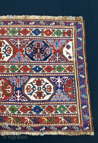 Yes, this is a top Khyzy, north of Baku, Azerbaijan, sumack mafrash main panel. Size is unusually big for such a wonder: cm 67x108. Datable mid 19th century. Really beautiful and extremely  ...