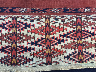 Turkmen on the go! Closing down Turkmen section, cost price & below cost.
Turkman Tekke Ak Cuval. 
Cm 70x130. 
Over a 100 y old. 
In good condition. 
Getting rare…very rare.
Lowest ever/unbeatable price: €  ...