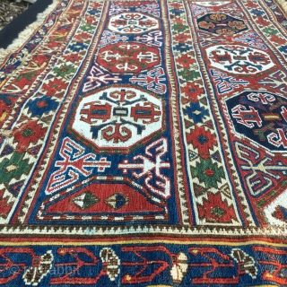 Extremely rare & beautiful. Azerbaijan. North of Baku. Khizy/Xizi. Shirwan? Mafrash sumack side/long panel. Datable 1860/80sh. Collectors/Museum item. Now available. P.S. According to "Mafrash", the well known book by Siawosch Azadi and  ...