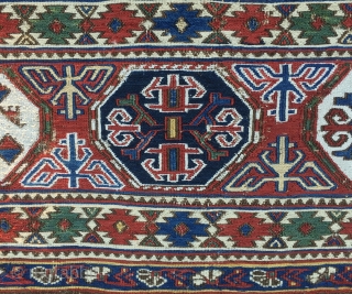 Extremely rare & beautiful. Azerbaijan. North of Baku. Khizy/Xizi. Shirwan? Mafrash sumack side/long panel. Datable 1860/80sh. Collectors/Museum item. Now available. P.S. According to "Mafrash", the well known book by Siawosch Azadi and  ...