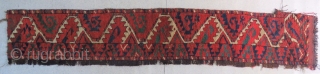 One more fantastic color "Salorish" Ersari main rug fragment. Size is cm 35x180. Early 19th c.                 