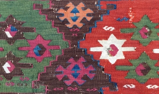 Yes, this is a great Kilim fragment! East Anatolia, I assume Reyhanli tribal group. Cm 70x90 ca. Datable 1870/1890.Wool and cotton. Most colors are present, all natural, saturated, wonderful. Pattern is also  ...