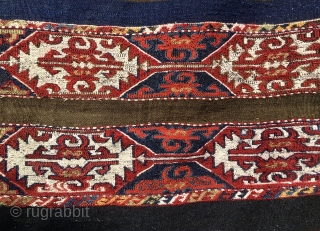 Antique Wonderful East Anatolian Storage bag or cuval.
Size is cm 110x150.
Datable to the 3rd/4th quarter of the 19th century.
Elegant, beautiful, detailed graphics.
Flat and sumack weaving.
Awesome deeply saturated natural colors.
After 100 and over  ...