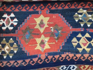 Wonderful East Anatolian kilim strip. Cm 90x280 ca. Datable to the 3rd quarter of the19th century. Fantastic deep saturated natural colors. Condition issues. Full length photo and more infos on request. Enjoy  ...