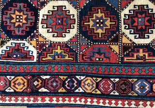 Antique Shahsavan Mogan (or Moghan) Savalan pile rug from Southern Caucasus

Size is cm 115x240 or ft 3.7x7.8  
1840/1860 ca, one of the oldest such rugs from this area. 
The pattern has  ...