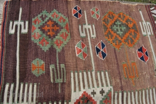 Konya Kilim Fragment. Cm 65x140. Second half 19th century. Wool & cotton. Lots of lovely colors. Pls see more pics on my fb page: https://www.facebook.com/media/set/?set=a.10153061594504258.1073741999.358259864257&type=1
        