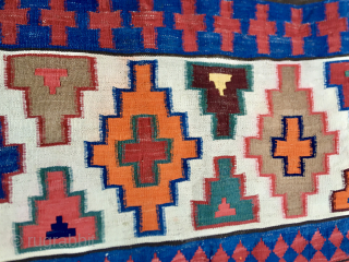 Antique Caucasian Kilim.
Size is cm 200x320
Wonderful natural colors
In great condition
No stains, no holes, no restorations, really a great piece of tribal art, a super piece, as beautiful as rare and collectable
Part of  ...