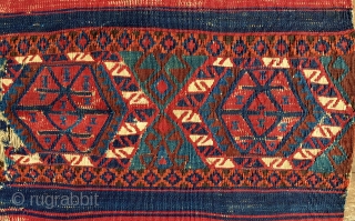 Colors, simply colors. South east Anatolian kilim fragment. Cm 56x76. Datable according to the colors 1870/1880. Beautiful, deep, natural saturated colors. The weave is very very fine. A good fragment, but colors  ...