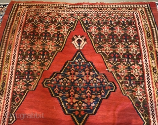 Nice Persian Bijar Kilim size is 6x15  (182 cm x 457 cm ) in very good condition               