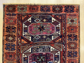 3'5''x 6'6'' / 104cm x 197cm An antique Anatolian Kurdish rug, from south-eastern Anatolia.                   