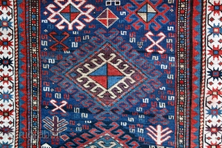 unusual karabagh prayer rug from Late 19th C. 
                        