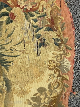 18 th Aubusson Tapestry fragment,Antique Tapestry
Size=70x48 cm                          