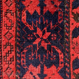 Persian Baluch, 178x92cm, 19th century, gently washed, glorious red, waiting to glow in your home.                  