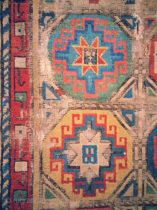 Shahsavan Rug, lovely colours but lots of fuchsine which dates it to a respectable 1875?                  