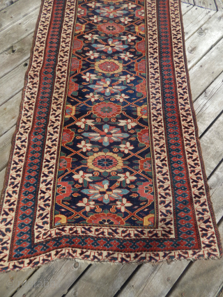 NWP Kurdish runner -Mid 19th Century--Some  foundation is showing- is in better  than good good condition-- See the photos--Please send inquiries  to my email:   takhtabazaar@me.com   