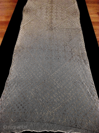 Pair of Asiyut Egyptian shawls, cotton and hammered metal, probably late 19th/early 20th C.                   