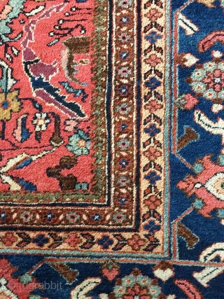 Handsome older Mahal, 12 x 15.7, with great overall design and fantastic colors. Some moth damage in minor border at one end, but otherwise in pretty good shape. Just back from a  ...