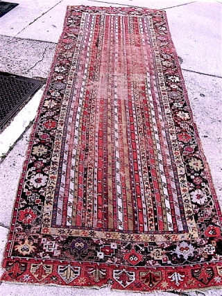 Elegant Mujur long rug/runner, good age. All original. Wear, oxidation, etc. Wabi sabi to the max.                 
