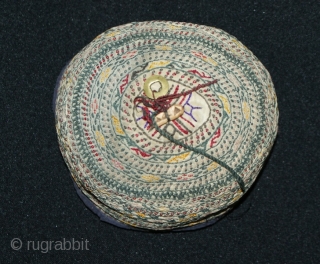 The beautiful 19th cent Uzbek hat, excellent colours, and stitches. Very rare Uzbek hat. More information please mail me.              