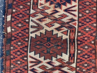 Tekke main carpet border fragment, late 19th century, 10” x 1-6 (25 x 46), rug was hand washed, good pile, plus shipping.           