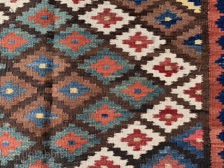 Saved Shah Savan Kilim runner,  early 20th century, 3-4 x 13-4 (102 x 406),  very good condition, reversible, rug was washed, closed tapestry weave, strong and tight, plus shipping.  