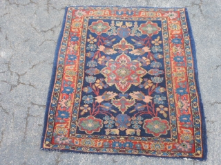 Persian Sarouk, 2-6 x 2-11 (.76 x .89), circa 1930, very good condition, thick pile, fine weave, original edges and ends, ends overcast, I washed this rug.      